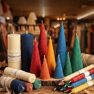 Handmade Beeswax Candle Lot $50 VALUE